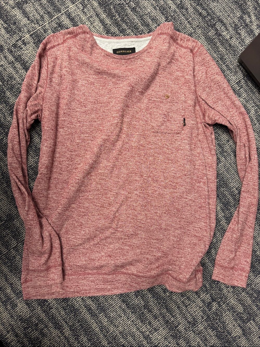 Quiksilver Men's Marled Pink Crewneck Sweater